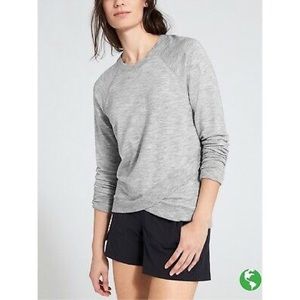 Athleta Criss Cross Crewneck Marled Sweatshirt Sm